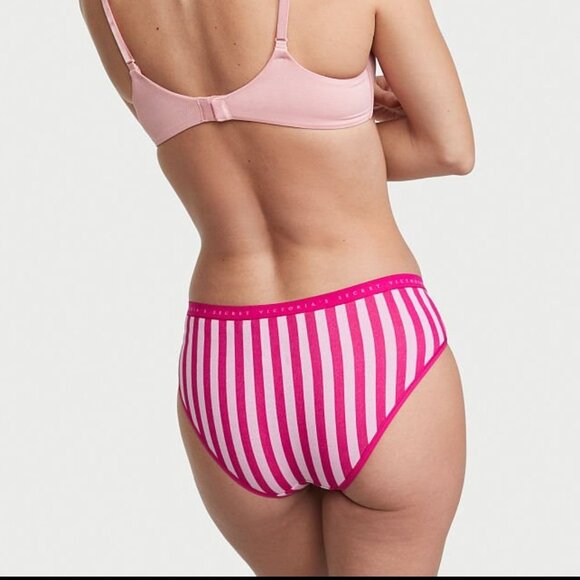Victoria's Secret Stretch Cotton Hiphugger Panty Pink Stripe XL NEW - Picture 5 of 5